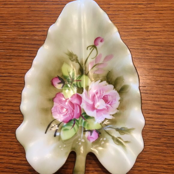 Lefton Other - Vintage Lefton Handpainted Leaf Candy Dish